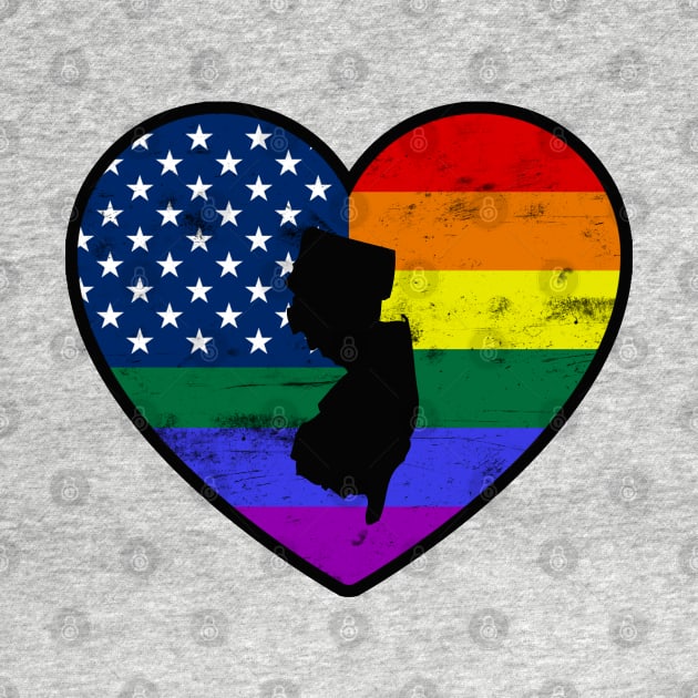New Jersey United States Gay Pride Flag Heart by TextTees